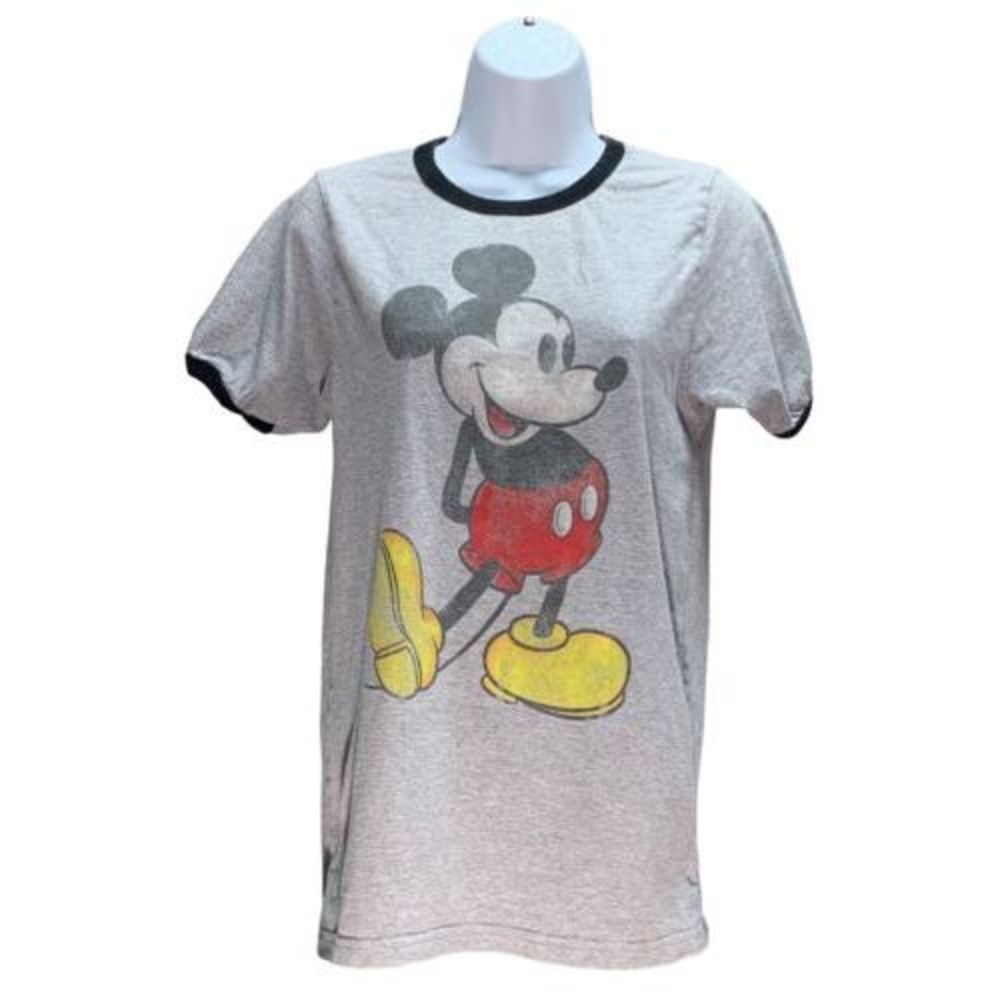 Classic Mickey Mouse Gray With Black Trim T-Shirt By Disney‎ Small